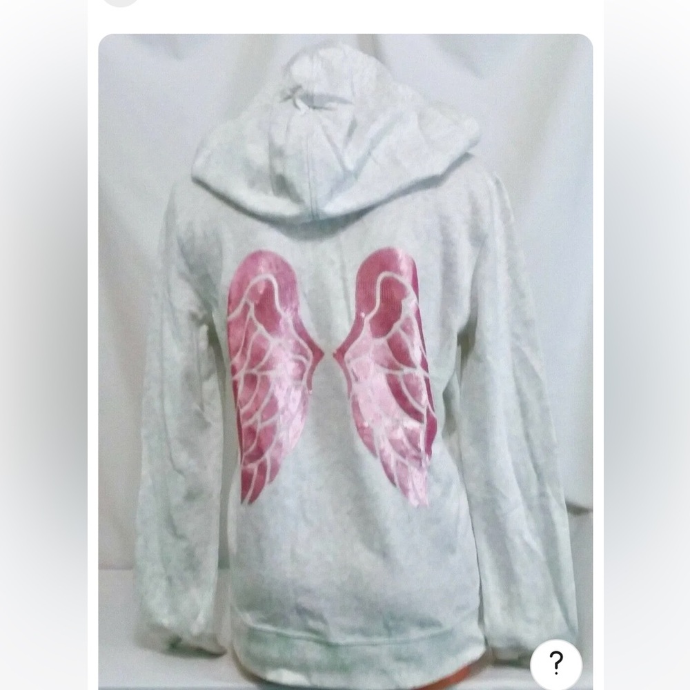 NWOT! Vintage Victorias Secret Supermodel ANGEL WING Sequins Bling Hoodie